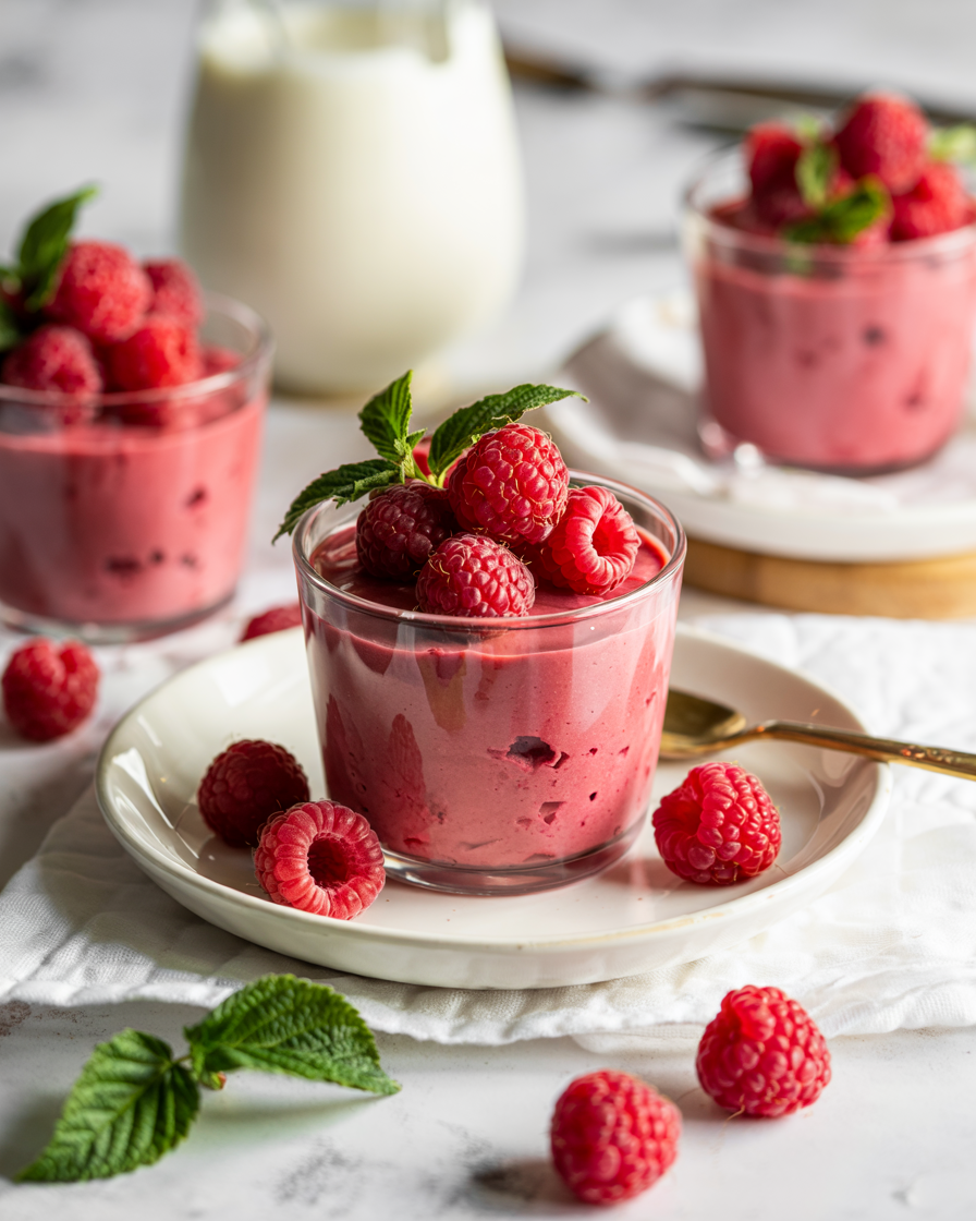 Protien Raspberry Sandwich 4-Ingredient Raspberry Protein Mousse (No-Bake, Low Sugar & Light ...
