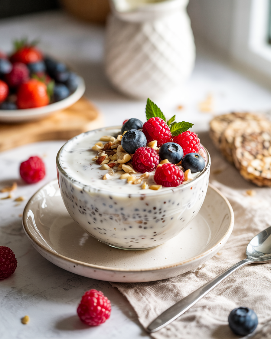 High Protein Chia Yogurt Breakfast Bowl (For Summer FatLoss)